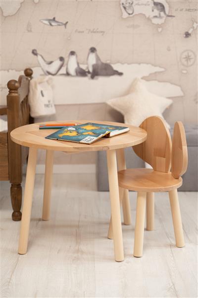 Grote foto houten set muis naturel tafel met stoeltje xl naturel kinderen en baby complete kinderkamers