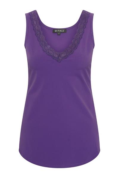 Grote foto top met kant uni 2129 purple kleding dames overige kledingstukken
