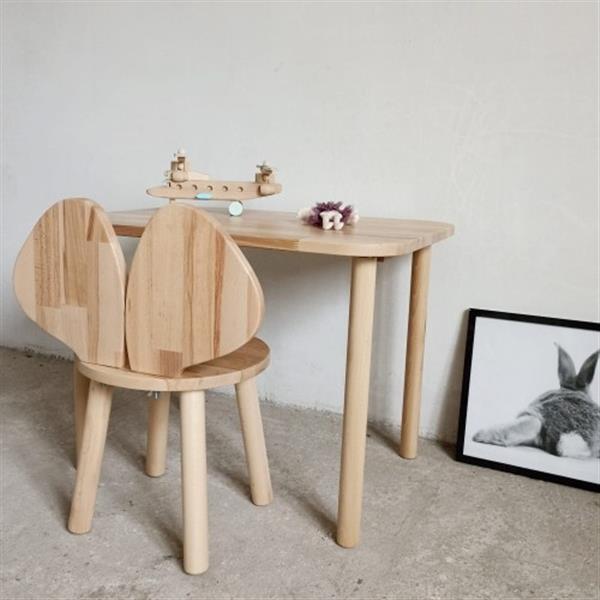 Grote foto mini houten set muis naturel vierkant tafel met stoeltje naturel kinderen en baby complete kinderkamers