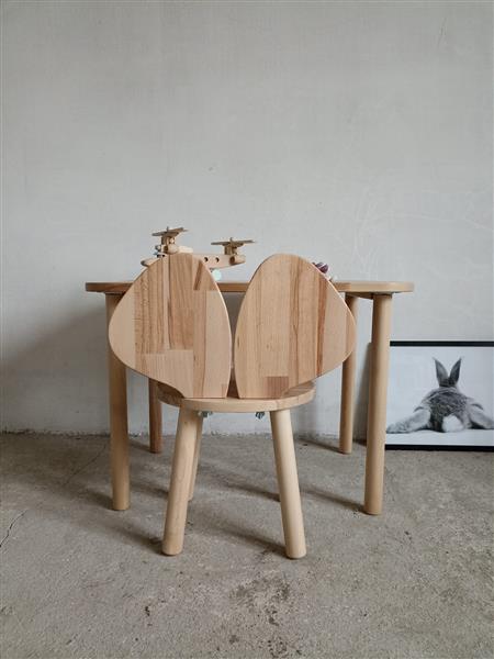 Grote foto houten set muis naturel vierkant tafel met stoeltje xl naturel kinderen en baby complete kinderkamers