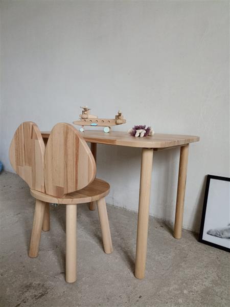Grote foto houten set muis naturel vierkant tafel met stoeltje xl naturel kinderen en baby complete kinderkamers
