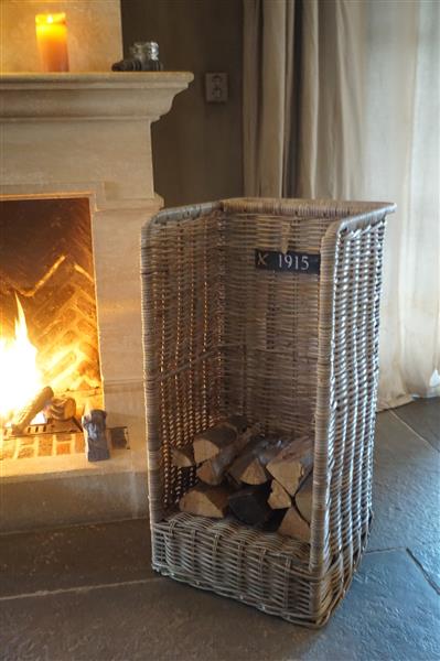 Grote foto haardmand met hendel en wielen 90x45x35 cm huis en inrichting woningdecoratie