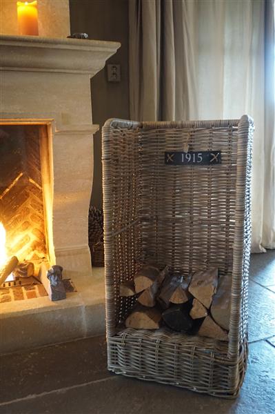 Grote foto haardmand met hendel en wielen 90x45x35 cm huis en inrichting woningdecoratie