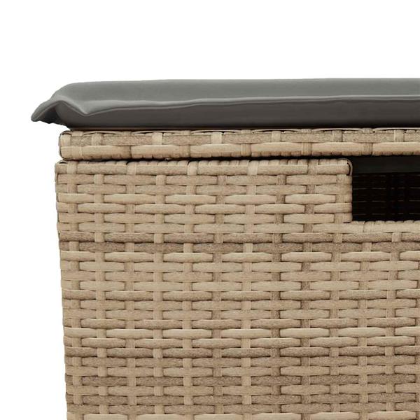 Grote foto vidaxl 2 delige loungeset met kussens poly rattan acacia beige tuin en terras tuinmeubelen