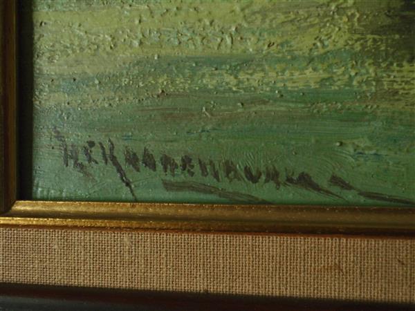 Grote foto mooi gezicht op dorp aan het water antiek en kunst klassiek