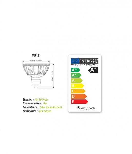 Grote foto vechline lamp led gu5.3 mr16 5w 360lumen 4leds caravans en kamperen caravan accessoires