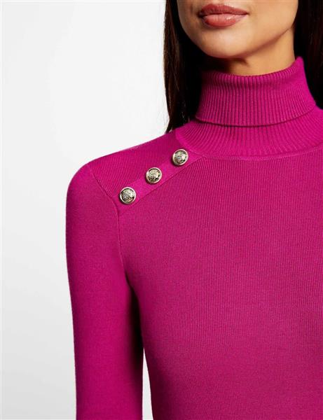 Grote foto getailleerde trui jurk met col 232 rmclap raspberry kleding dames jurken en rokken