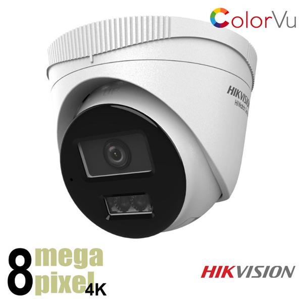 Grote foto hikvision 4k colorvu dome camera witte leds microfoon t280ha lu audio tv en foto videobewakingsapparatuur
