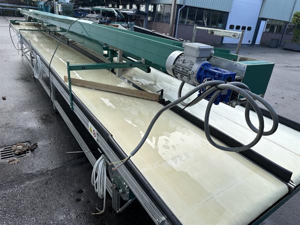 Grote foto sado transportband dubbele verpakkingstransportband 800 x 60 cm agrarisch transportbanden