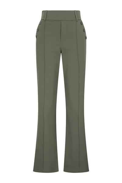 Grote foto travel pantalon uni met knop 2195 deep depth kleding dames broeken en pantalons