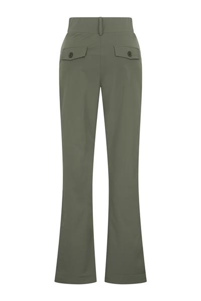 Grote foto travel pantalon uni met knop 2195 deep depth kleding dames broeken en pantalons