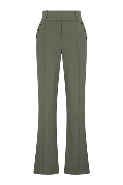 Grote foto travel pantalon uni met knop 2195 deep depth kleding dames broeken en pantalons