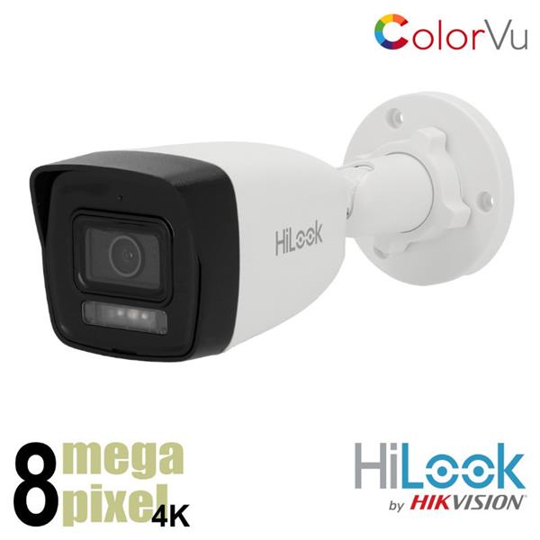 Grote foto hikvision hilook 4k colorvu bullet camera witte leds microfoon b180ha lu audio tv en foto videobewakingsapparatuur
