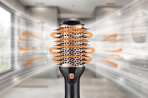 Grote foto electrisch warme lucht haarborstel beauty en gezondheid f hns krul en stijltangen