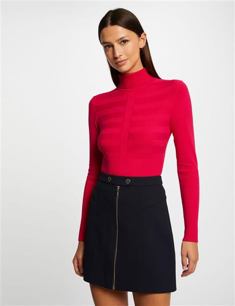 Grote foto long sleeved jumper turtleneck wine 132 mentos pink kleding dames truien en vesten