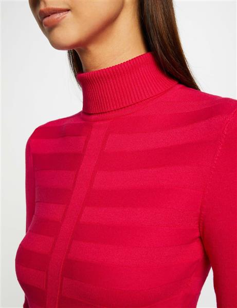 Grote foto long sleeved jumper turtleneck wine 132 mentos pink kleding dames truien en vesten