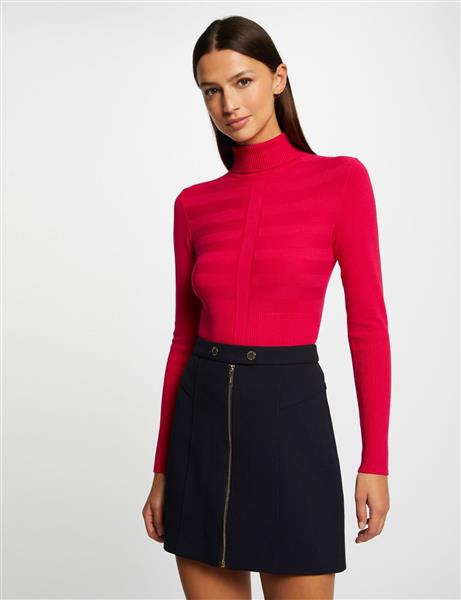 Grote foto long sleeved jumper turtleneck wine 132 mentos pink kleding dames truien en vesten