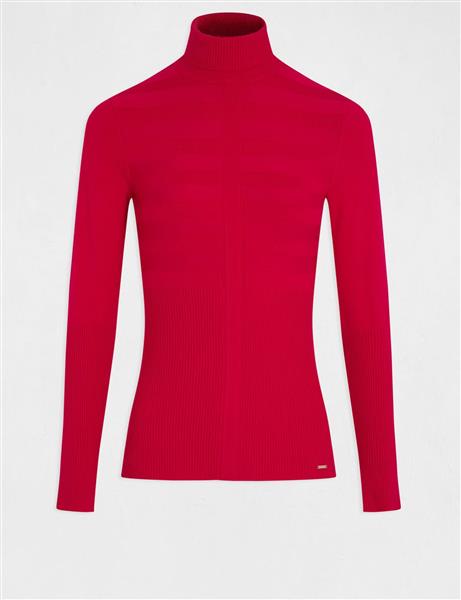Grote foto long sleeved jumper turtleneck wine 132 mentos pink kleding dames truien en vesten