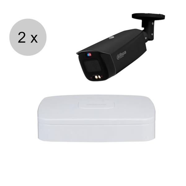 Grote foto dahua 4k ip cameraset tioc 2 bullet camera actieve afschrikking motorzoom 40m ips28dbm audio tv en foto videobewakingsapparatuur