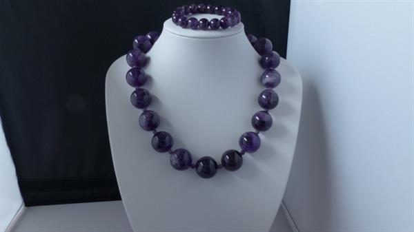 Grote foto amethist 20 mm ketting oorhanger armband set sieraden tassen en uiterlijk kettingen