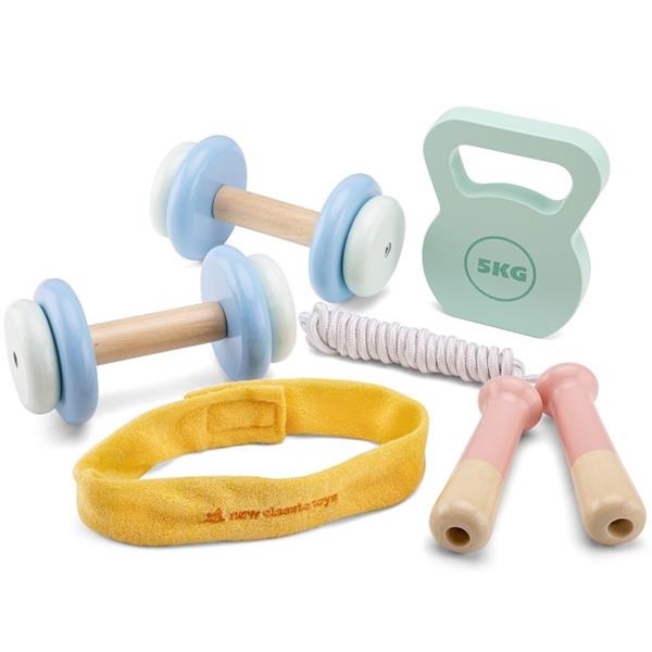 Grote foto houten fitness speelset 5 delen set van 5 delen kinderen en baby overige