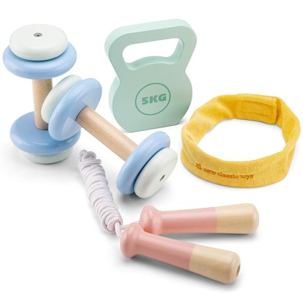 Grote foto houten fitness speelset 5 delen set van 5 delen kinderen en baby overige
