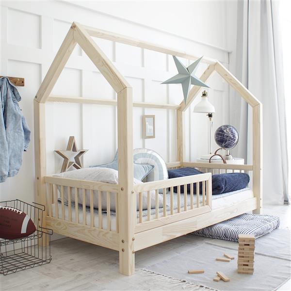 Grote foto houten bedhuis pioli naturel 200x90 cm 190x90cm 160x80cm naturel 160x80 cm kinderen en baby complete kinderkamers