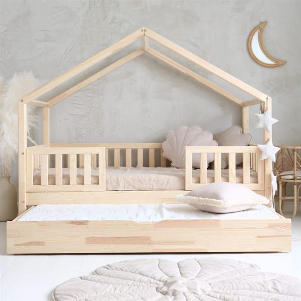 Grote foto bedhuis duo naturel 190x90cm met een slaaplade duo naturel 190x90cm kinderen en baby complete kinderkamers