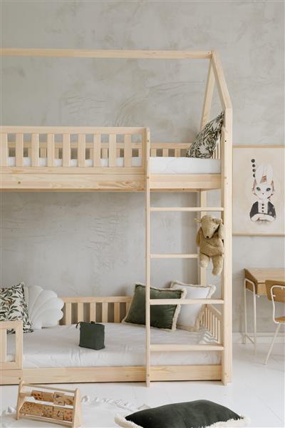 Grote foto stapelbedhuis naturel 200x90cm 200x90 kinderen en baby complete kinderkamers