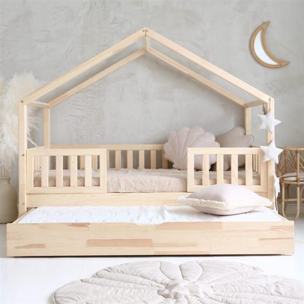 Grote foto bedhuis duo naturel 190x90cm met een slaaplade duo naturel 190x90cm kinderen en baby complete kinderkamers