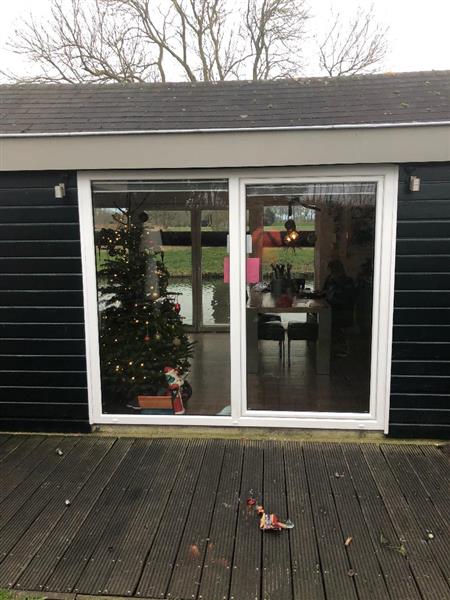 Grote foto op voorraad 2 delige schuifpuien wit kunststof doe het zelf en verbouw kozijnen en schuifpuien