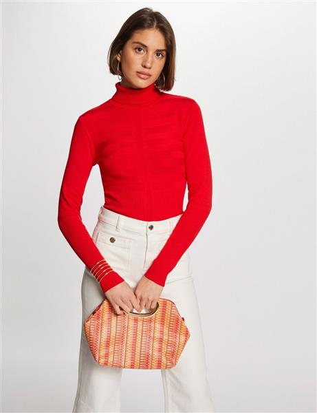 Grote foto long sleeved jumper turtleneck wine 132 mentos red kleding dames overige kledingstukken