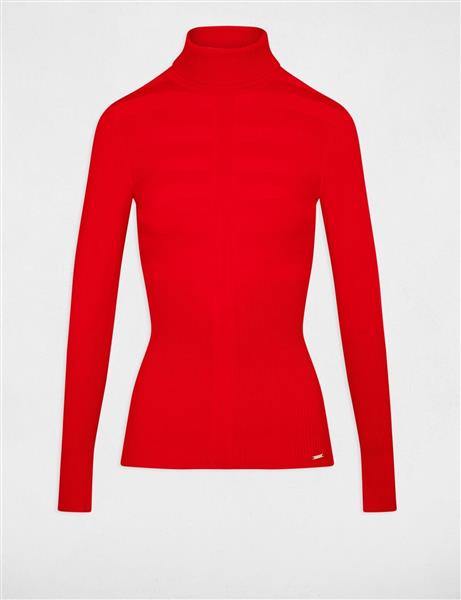 Grote foto long sleeved jumper turtleneck wine 132 mentos red kleding dames overige kledingstukken