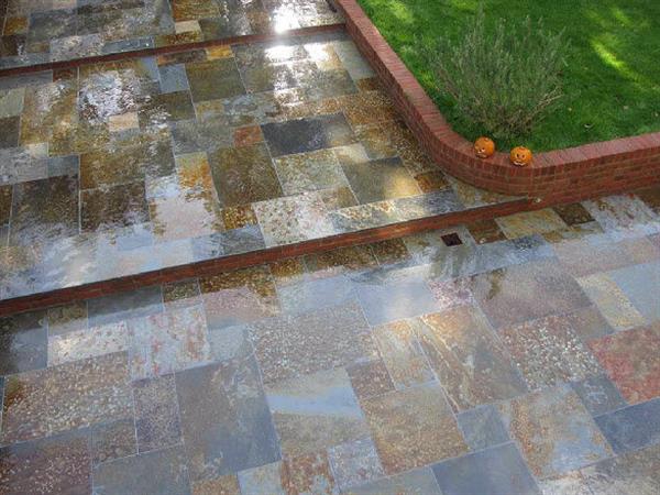 Grote foto natuursteen tuintegels oxide slate wildverband tuin en terras tegels en terrasdelen