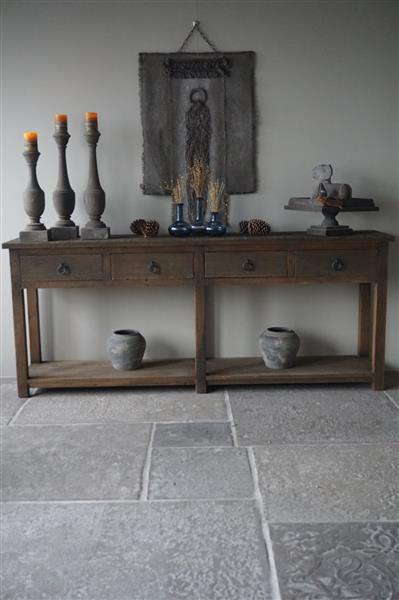 Grote foto sidetable rough dirty grey h91 x b220 x d45 cm huis en inrichting woningdecoratie