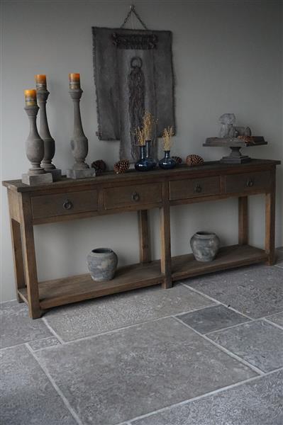 Grote foto sidetable rough dirty grey h91 x b220 x d45 cm huis en inrichting woningdecoratie