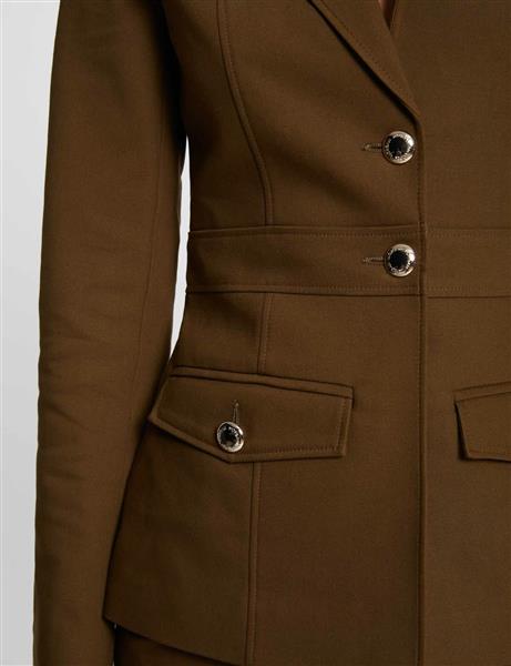 Grote foto buttoned waisted jacket khaki green ladies kleding dames jassen zomer
