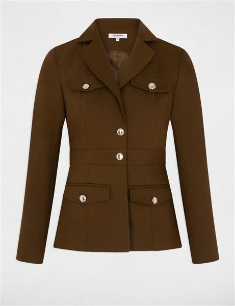 Grote foto buttoned waisted jacket khaki green ladies kleding dames jassen zomer