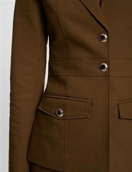 Grote foto buttoned waisted jacket khaki green ladies kleding dames jassen zomer