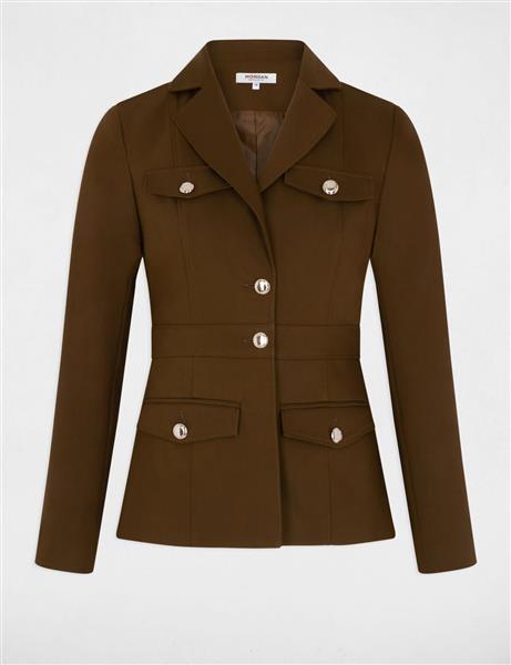 Grote foto buttoned waisted jacket khaki green ladies kleding dames jassen zomer