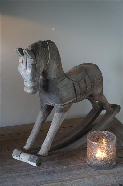Grote foto oud houten hobbelpaard aura peeperkorn h42 x b54 x d11 cm huis en inrichting woningdecoratie