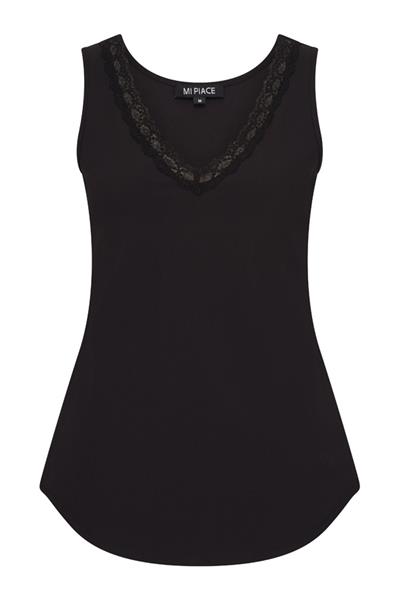 Grote foto travel top met kant uni black 2129 kleding dames t shirts