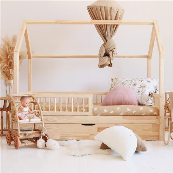 Grote foto houten bedhuis met lade pioli plus 160x80 cm kinderen en baby complete kinderkamers