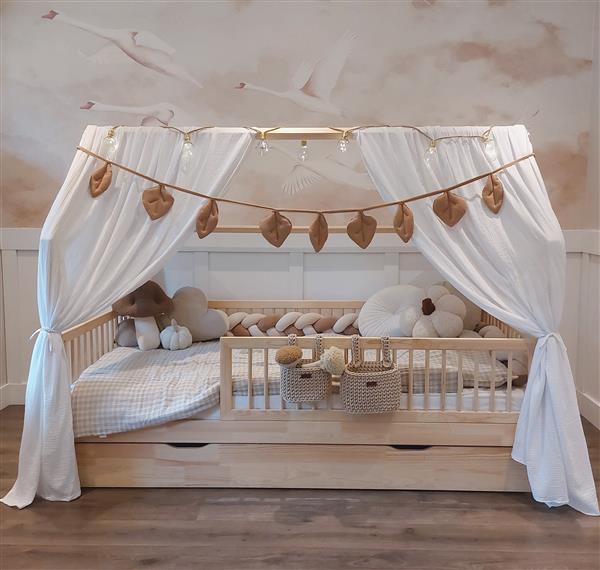 Grote foto houten bedhuis met lade pioli plus 160x80 cm kinderen en baby complete kinderkamers