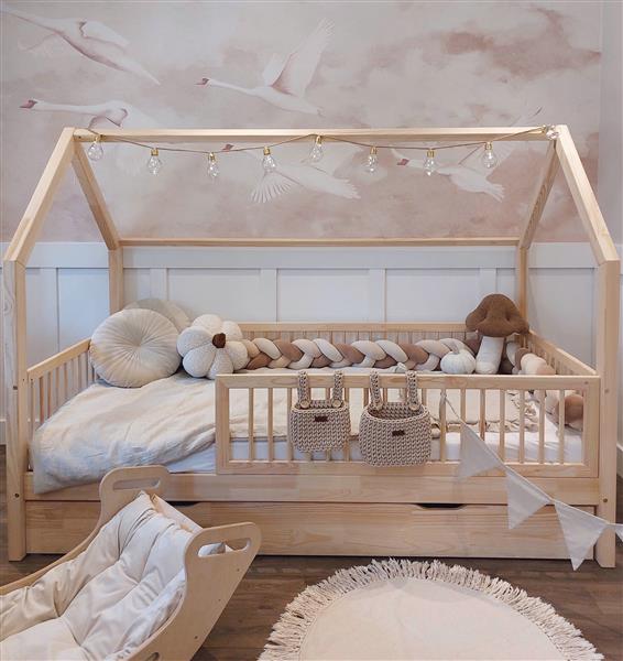 Grote foto houten bedhuis met lade pioli plus 160x80 cm kinderen en baby complete kinderkamers