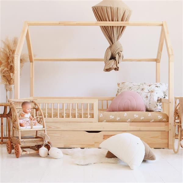 Grote foto houten bedhuis met lade pioli plus 160x80 cm kinderen en baby complete kinderkamers
