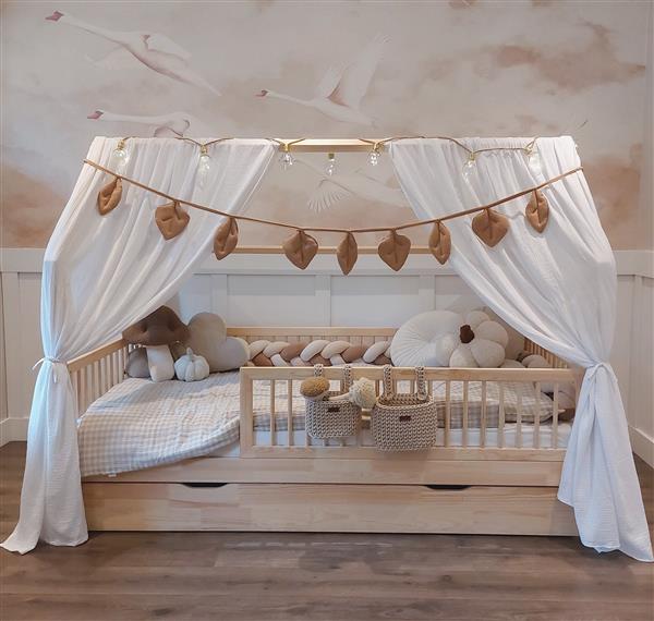 Grote foto houten bedhuis met lade pioli plus 160x80 cm kinderen en baby complete kinderkamers
