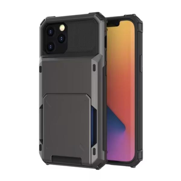 Grote foto kaarthouder hoesje voor iphone 14 plus wallet card slot portemonnee flip cover case grijs telecommunicatie mobieltjes