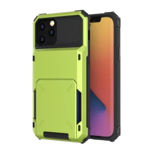 Grote foto kaarthouder hoesje voor iphone 12 pro max wallet card slot portemonnee flip cover case groen telecommunicatie mobieltjes