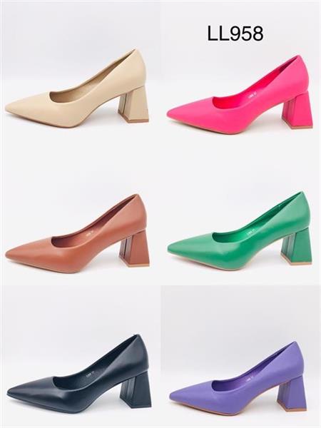 Grote foto pump met blokhak l958 kleding dames schoenen